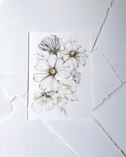 Physical Print - "Phlox and Comsos Smash Flowers"